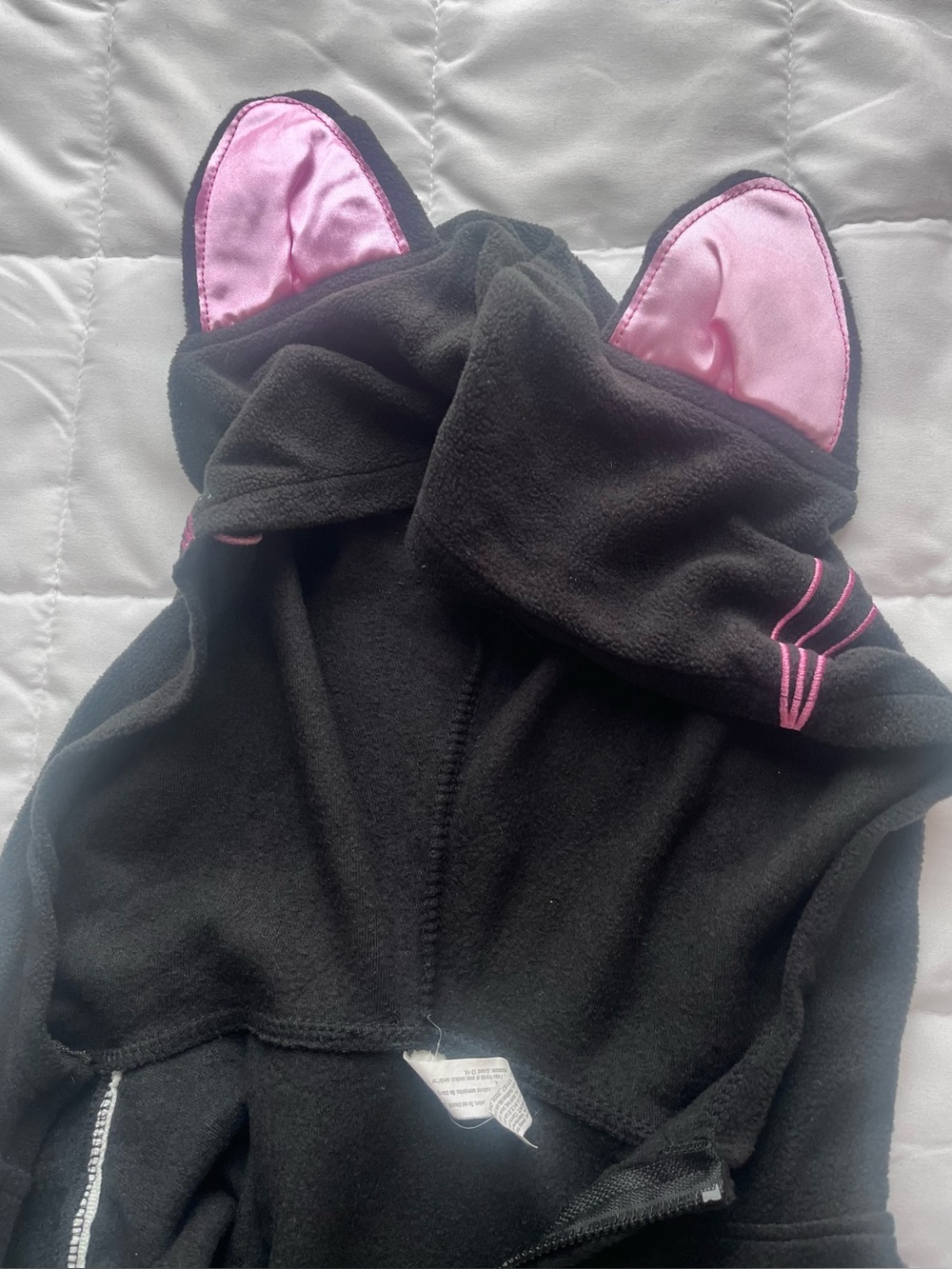 Kids Black Hoodie with Pink Cat Ears - Cute Cozy Accessory